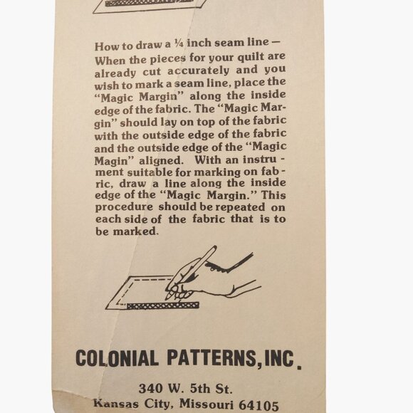 Aunt Marthas Magic Margin Quilting Guide Seam Allowance Tool Vintage NOS - Picture 6 of 7